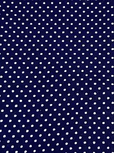 Vintage Concord Fabric Joan Kessler Small White Polka Dots on Navy 1Y x 44"W - Picture 1 of 3