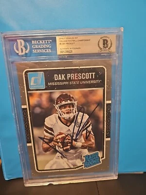 Dak Prescott Donruss 2016 clasificación novato BGS automático Panini Championship #3 jumbo 5x7 Foto 1 de 4