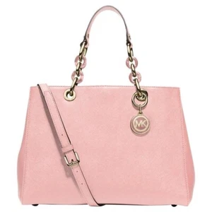 Michael Kors Cynthia Satchel Medium Handbag Pale Pink Shoulder Bag Purse New - Picture 1 of 9