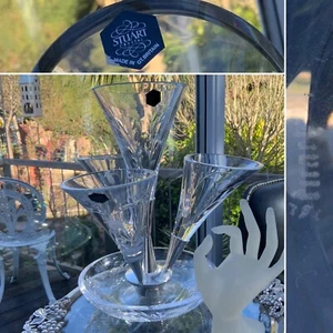 RARE STUART CASCADE EPERGNE CENTREPIECE LABEL SIGNED CUT ENGRAVED INTAGLIO GLASS - Picture 1 of 12