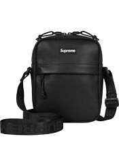 Supreme LEATHER Shoulder Bag Black FW23 Sling Pack Crossbody Backpack Duffle Gg