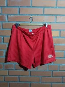 Umbro Vintage Football Soccer Shorts Red Polyester Mens Size 38 - Picture 1 of 9