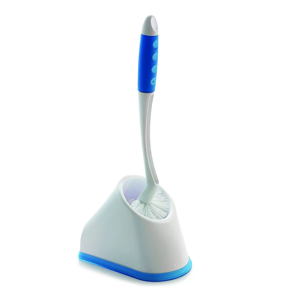 Kleeno Angular Toilet Brush with Storage (Blue and White) - Image 1 of 4
