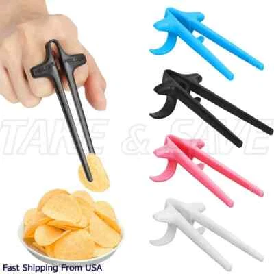 2-8 Pcs Finger Chopsticks for Gamers, Fun Plastic Snack & Chips Chopsticks - Image 1 of 4