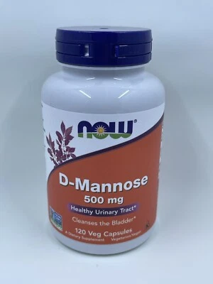 NOW Supplements D-Mannose 500mg Healthy Urinary Tract Cleanses Bladder 120 Count - Image 1 of 4