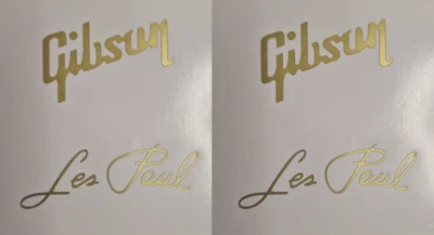 4 x Gibson Les Paul Guitar Headstock Decal Matt Gold or Silver Vinyl Stickers