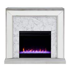Southern Enterprises Electric Fireplace Color-Changing 44" in Antique Silver