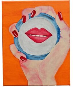 NEW- ORIGINAL 8"x10"- Painting On Canvas "LOOSE LIPS"-Signed