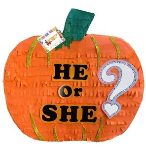 Pumpkin Pinata Fall Themed Gender Reveal He or She? - Picture 1 of 3