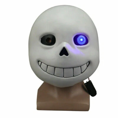 Luminous Undertale Sans Mask Cosplay Sans Papyrus LED Mask Latex Halloween Props - Image 1 of 4
