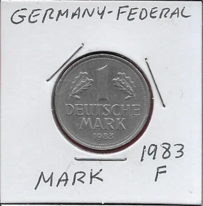 BUNDESREP 1 DEUTSCHE MARK 1983-F DEUTSCHER ADLER,PRÄGEZEICHEN UNTEN,ZWEI EICHEN - Bild 1 von 2