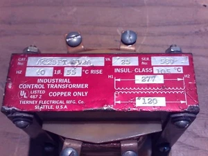 Tierney Electrical Mfg. AC25PT-5V2A Industrial Control Transformer #1J-1750-G29 - Picture 1 of 2