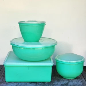 Juego Tupperware Jaydite Vintage 12x12 Verduras Crisper Ensalada Crisper Fijar y Mezclar - Imagen 1 de 15