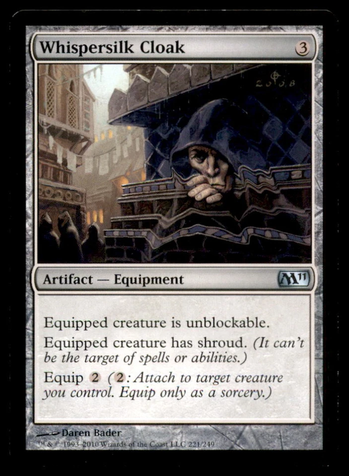 MTG Whispersilk Cloak LP Light Play Magic 2011 [5327] - Image 1 of 1