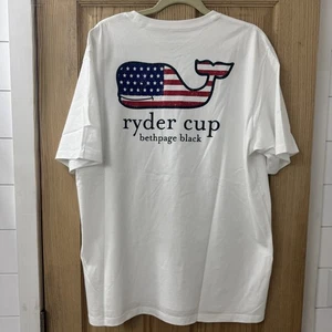 2025 Ryder Cup Bethpage Black Vineyard Vines USA Flag Whale SS Tee Shirt XL - Picture 1 of 7