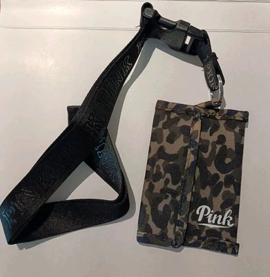 Victoria Secret Pink Lanyard ID Case Badge Holder Wallet Camo - Image 1 of 2