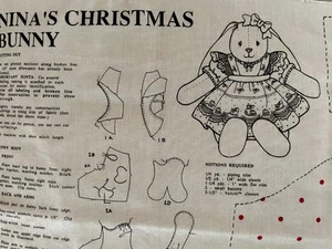 DAISY KINGDOM Fabric Panel~NINA'S CHRISTMAS BUNNY Doll Soft Sculpture~Cut+Sew - Picture 1 of 1