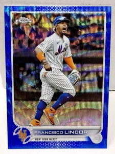 Topps 2022 cromo refractor de onda azul/75 Francisco Lindor #166 - Imagen 1 de 2
