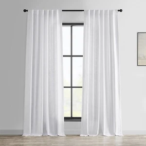 Heavy Faux Linen Light Filtering Curtains for Bedroom 120 Inches Long (1 Pane... - Picture 1 of 9