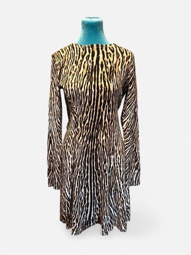 Abito Michael Michael Kors donna media M stampa animalier aderente e svasato manica lunga