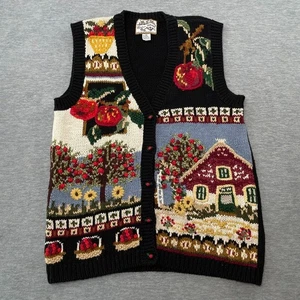 Erbstück Sammlerstücke Weste Damen M Apfel Herbst Lehrerin Oma Pullover Vintage 90er - Bild 1 von 11