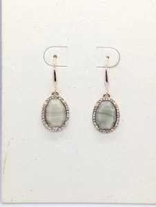 M&S Rose Gold Gemstone Drop Earrings Nwt - Picture 1 of 4