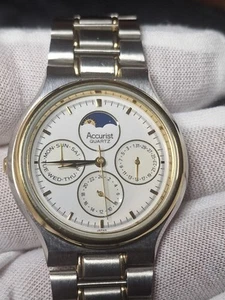 Very, Very Rare Left Handed Accurist Moonphase Watch All Original FWO. - Picture 1 of 19