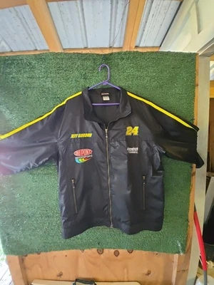 Jeff Gordon Dupont NASCAR Jacket Vintage, Black /Yellow Striped Sleeve,Size 2XL - Image 1 of 2