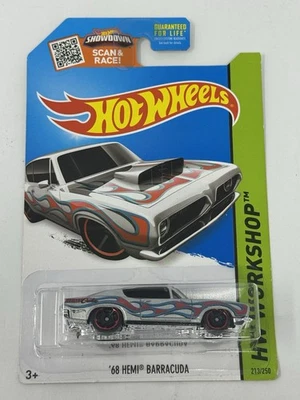 Hot Wheels Workshop Heat Fleet Silver Flames 68 Hemi Barracuda #213 A11 Foto 1 de 4