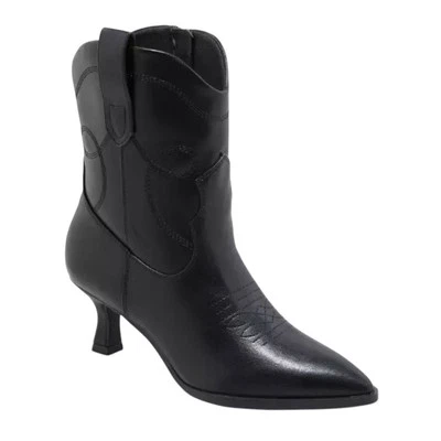 Botas de tornozelo femininas Universal Thread tamanho 7 Jenson Fun Western Louis salto preto - Imagem 1 de 4