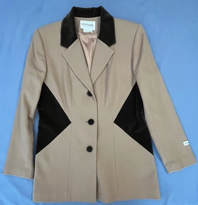 Urban Wool Merino Collection Jacket Size 10 Tan Black Wool Blend Blazer - Image 1 of 4