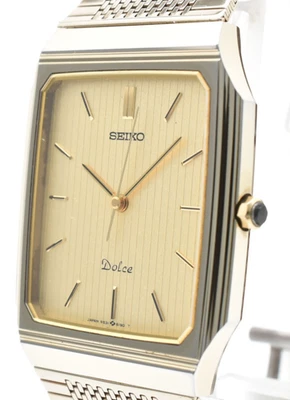 Orologio Uomo Vintage 1986 [COME NUOVO] SEIKO Dolce 9531-5160 Tungsteno Oro Tank Qz GIAPPONE - Immagine 1 di 4