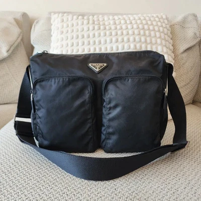 Best condition Prada nylon two pocket biker shoulder bag crossbody bag - Image 1 of 4