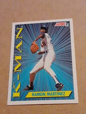 Ramon Martinez Los Angeles Dodgers 1991 Score #408 MLB Baseball Card LAD K-Man P - Image 1 of 4
