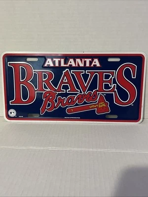 Placa de licença vintage Atlanta Braves 2002 MLB etiqueta de carro de beisebol mercadoria genuína  - Imagem 1 de 4