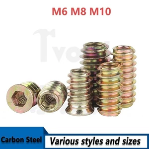 Threaded Hex Drive Fixing Wood Insert Nuts Hex Drive Furniture Nut M6 M8 M10 New - Picture 1 of 17