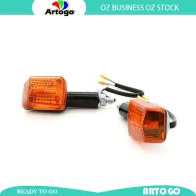 2X Motorcycle Turn Signal Lights Indicators Long Stem Fit SUZUKI GS500 2001 2002 - Imagem 1 de 3