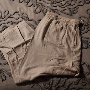 NWT Old Navy Womens Khaki color High Waisted Linen Blend Wide-Leg Pants Size XXL