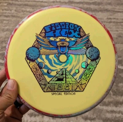 Axiom Fission Special Edition HEX 173g Disc Golf SWIRLY RIM Red Yellow  - Image 1 of 4