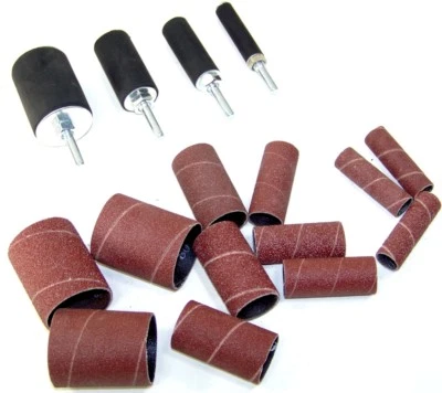 AJ/CTT/ATE 16 pcs 2" LONG SANDING DRUM & SLEEVES SET KIT FITS DRILL PRESS SPINDLE SANDER