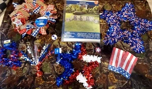4th Of July Decorations HUGE LOT FREEDOM YARD SIGN 20" Wreaths Banners Necklace - Picture 1 of 10