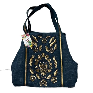 Express Edit - Large Tote, Beaded/Sequins, Turquoise , NWT - Picture 1 of 5