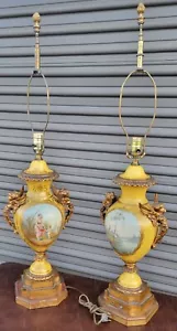 2 ORNATE NEO CLASSIC HOLLYWOOD REGENCY CERAMIC LAMP FRANCE? - Picture 1 of 24