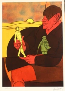 Valerio Adami – Statuette – Hand Signed Lithograph - Picture 1 of 6