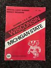 December 1971 University Of Wisconsin Badgers Vs Michigan State Hockey Program