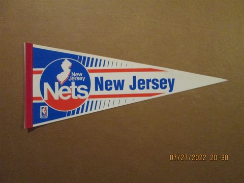 NBA New Jersey Nets Vintage Defunct 1980's Style #2 Team Logo Basketball Pennant Cover