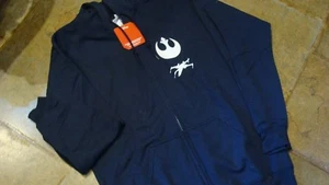 Official STAR WARS HOODIE SWEATSHIRT ZIPPERED TOP JACKET S REBEL ALLIANCE NAVY - Picture 1 of 4