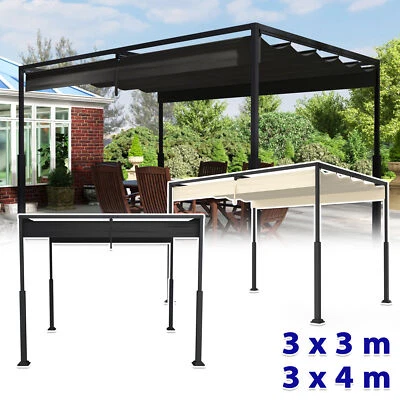 Pergola Pavillon 3x3M / 3x4M Gartenpavillon mit Überdachung Rosenpavillon Stahl - Bild 1 von 4
