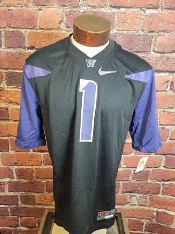 Nike University of Washington Huskies #1 Purple Black Jersey Men’s Size Medium Cover
