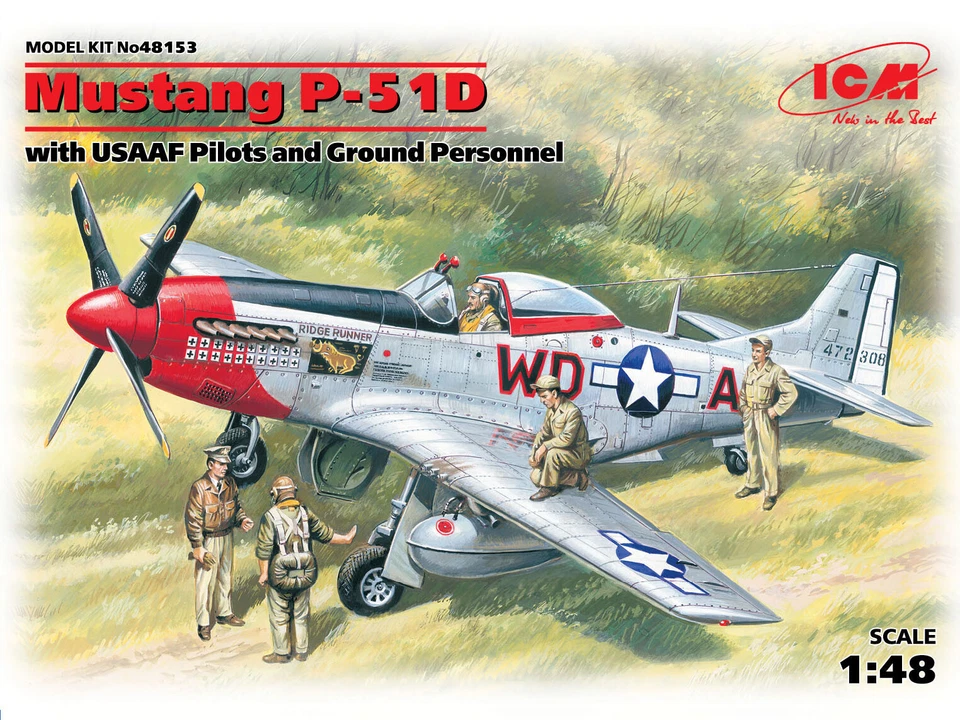 ICM Mustang P51d W USAAF Pilots & Ground Personnel Fighter 1/48 48153
